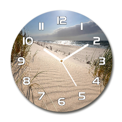 Skleněné hodiny kulaté Mřežino pláž