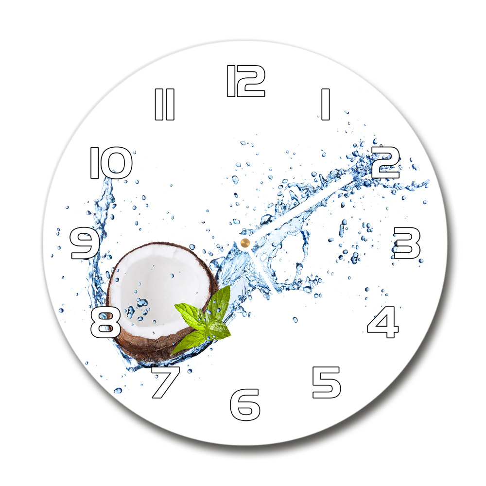Skleněné hodiny kulaté Kokos a voda