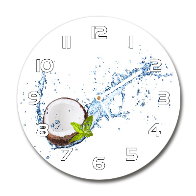 Skleněné hodiny kulaté Kokos a voda