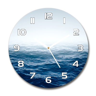 Skleněné hodiny kulaté Mořské vlny