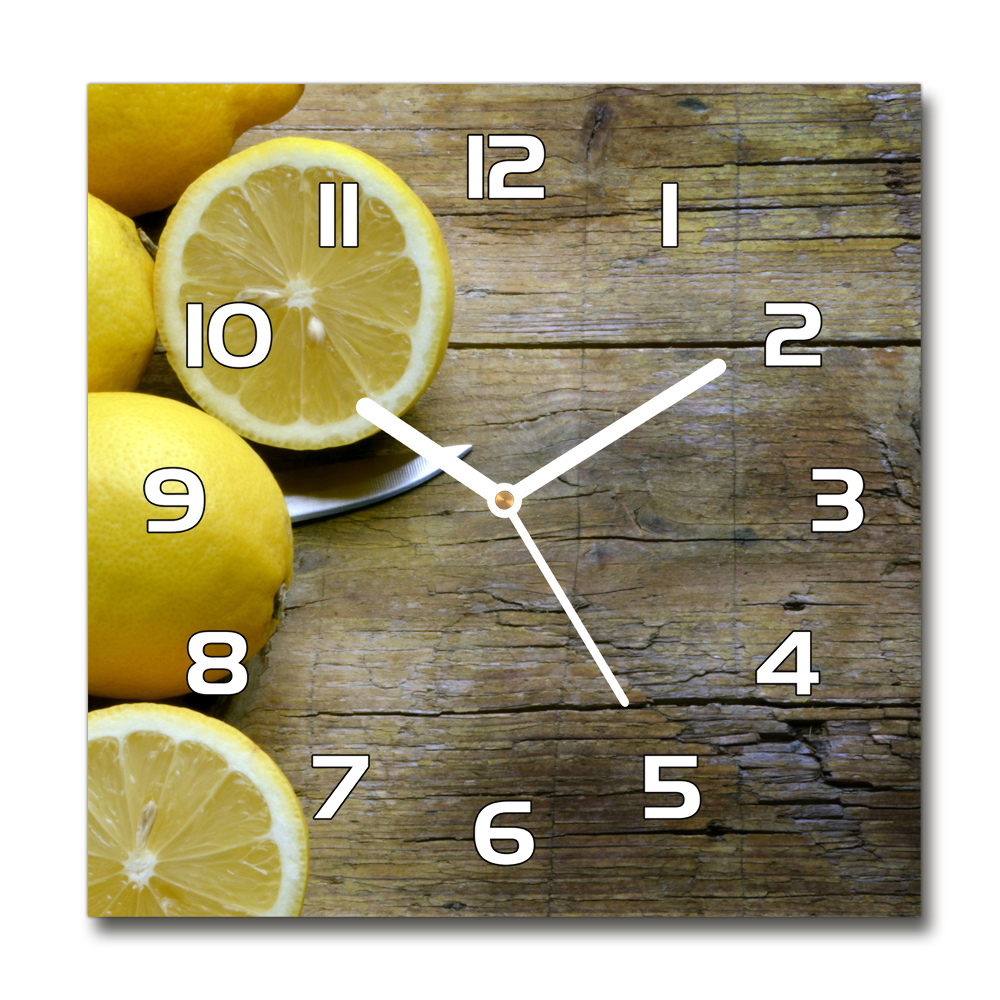 Skleněné hodiny na stěnu Citrony na stromě