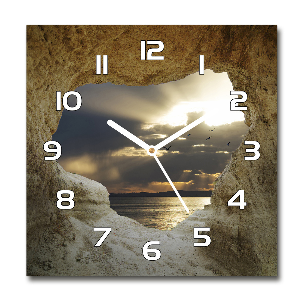 Skleněné hodiny na stěnu Mořská jeskyně
