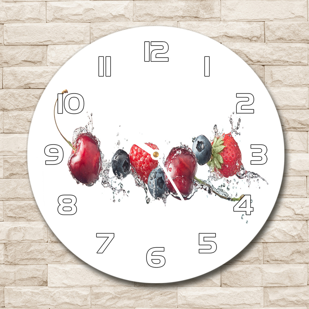 Skleněné hodiny na stěnu Lesní ovoce