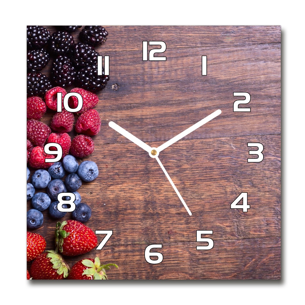 Skleněné hodiny na stěnu Lesní ovoce