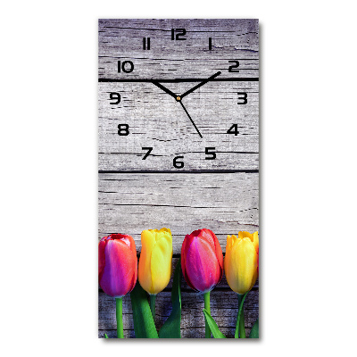 Nástěnné hodiny Barevné tulipány
