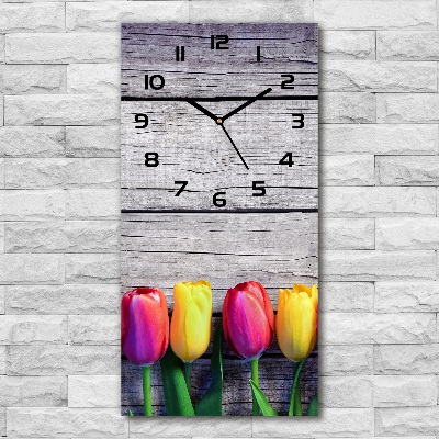 Nástěnné hodiny Barevné tulipány