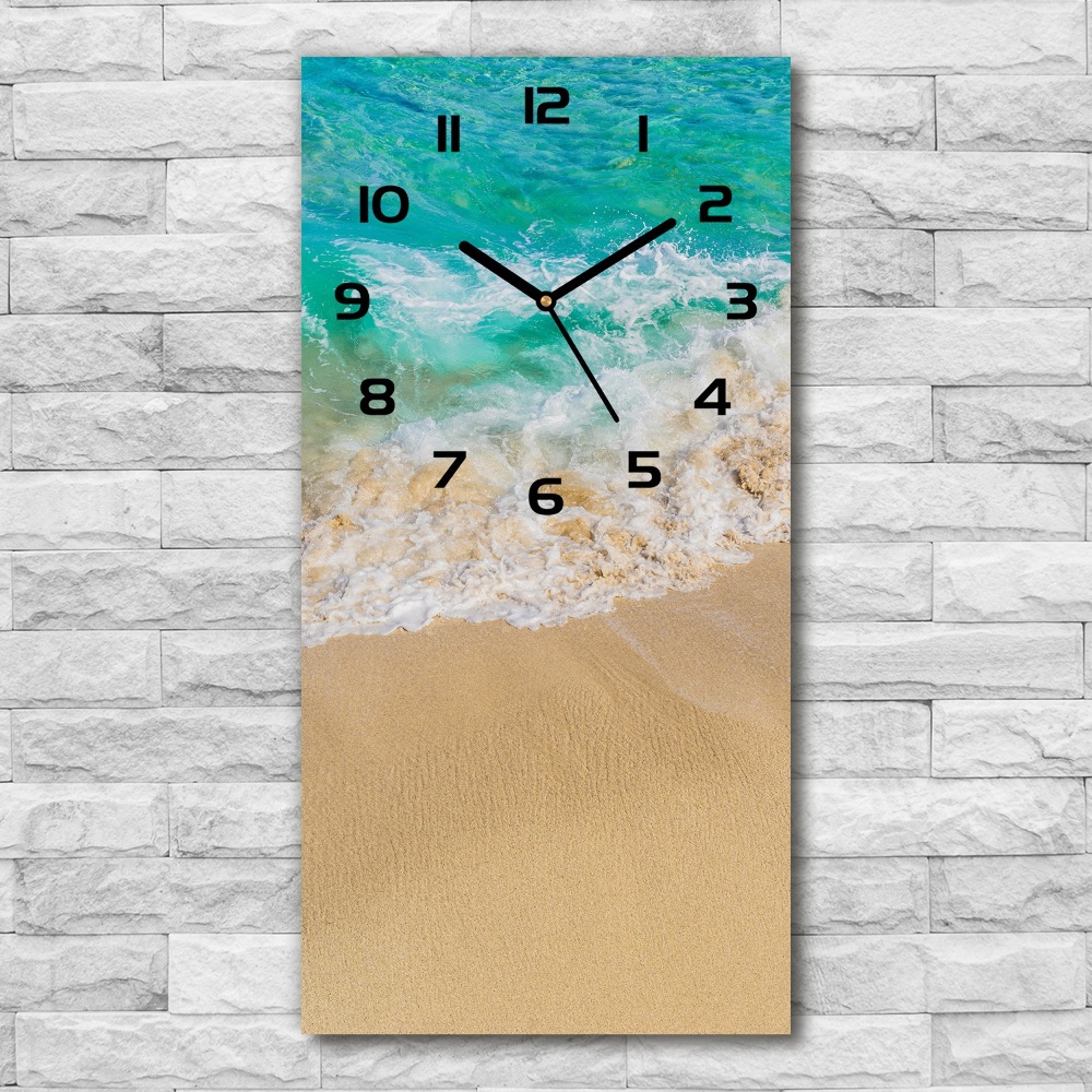 Nástěnné skleněné hodiny Pláž a moře