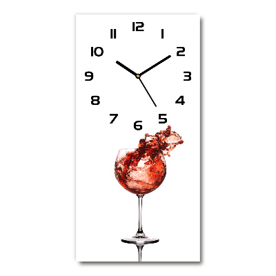 Nástěnné skleněné hodiny Sklenice vína