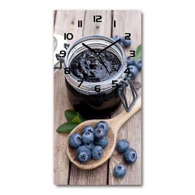 Nástěnné skleněné hodiny Borůvkový džem