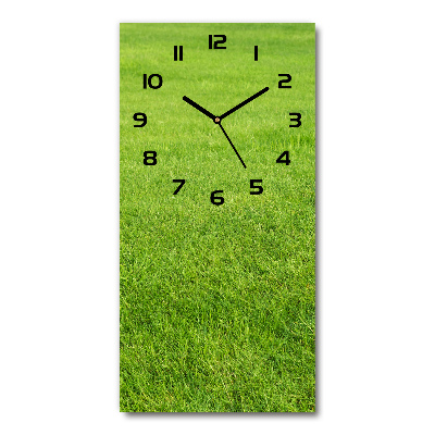 Nástěnné skleněné hodiny Zelená tráva