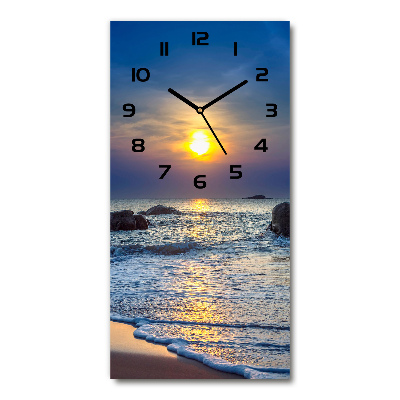 Nástěnné hodiny Západ slunce pláž