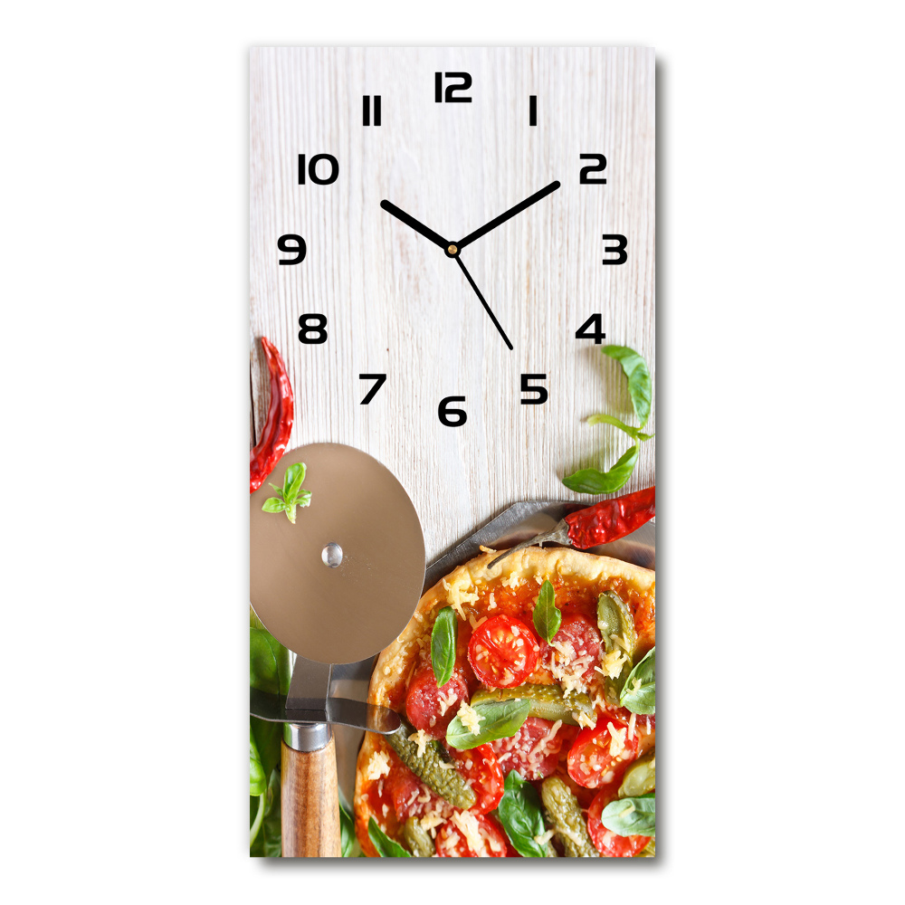 Moderní hodiny nástěnné Pizza