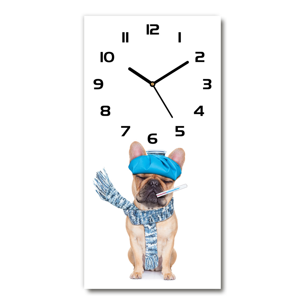 Moderní hodiny nástěnné Nemocný pes