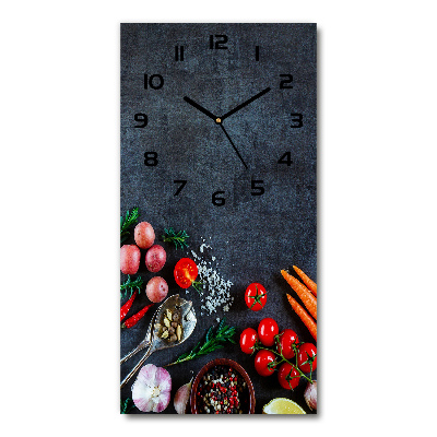 Nástěnné hodiny Zelenina koření