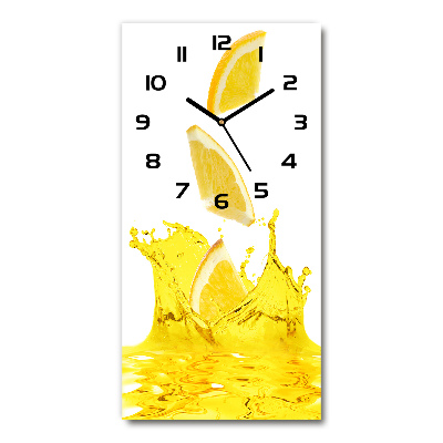 Nástěnné skleněné hodiny Citronová šťáva