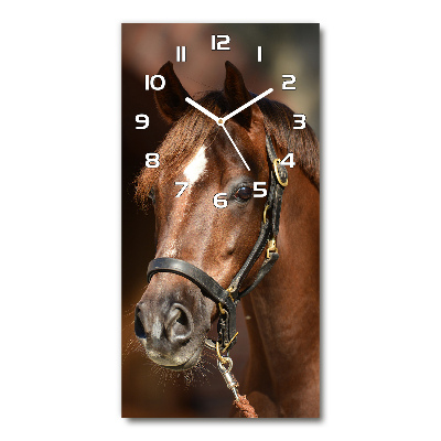 Nástěnné skleněné hodiny Potrtér koně
