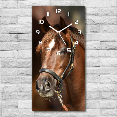 Nástěnné skleněné hodiny Potrtér koně