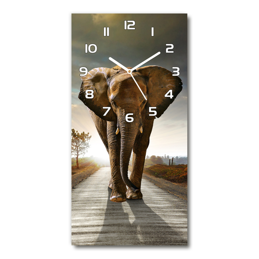 Nástěnné hodiny tiché procházející se slon