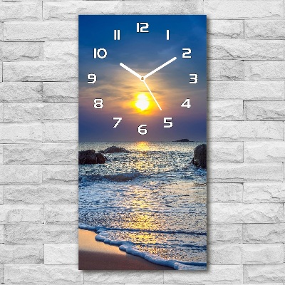 Nástěnné hodiny Západ slunce pláž