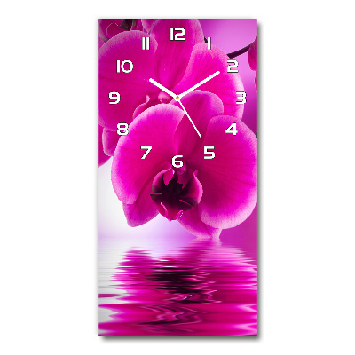 Nástěnné hodiny tiché Růžová orchidej