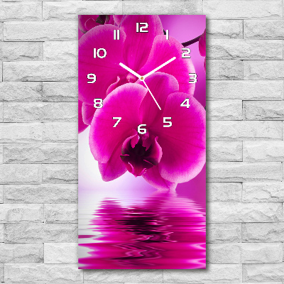 Nástěnné hodiny tiché Růžová orchidej