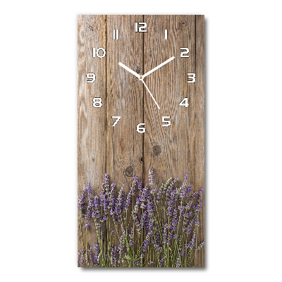 Nástěnné hodiny Levandule na dřevě