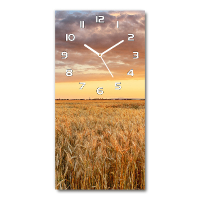 Nástěnné skleněné hodiny Pole pšenice
