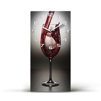 Nástěnné skleněné hodiny Červené víno