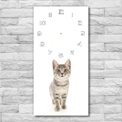 Moderní hodiny nástěnné Šedá kočka