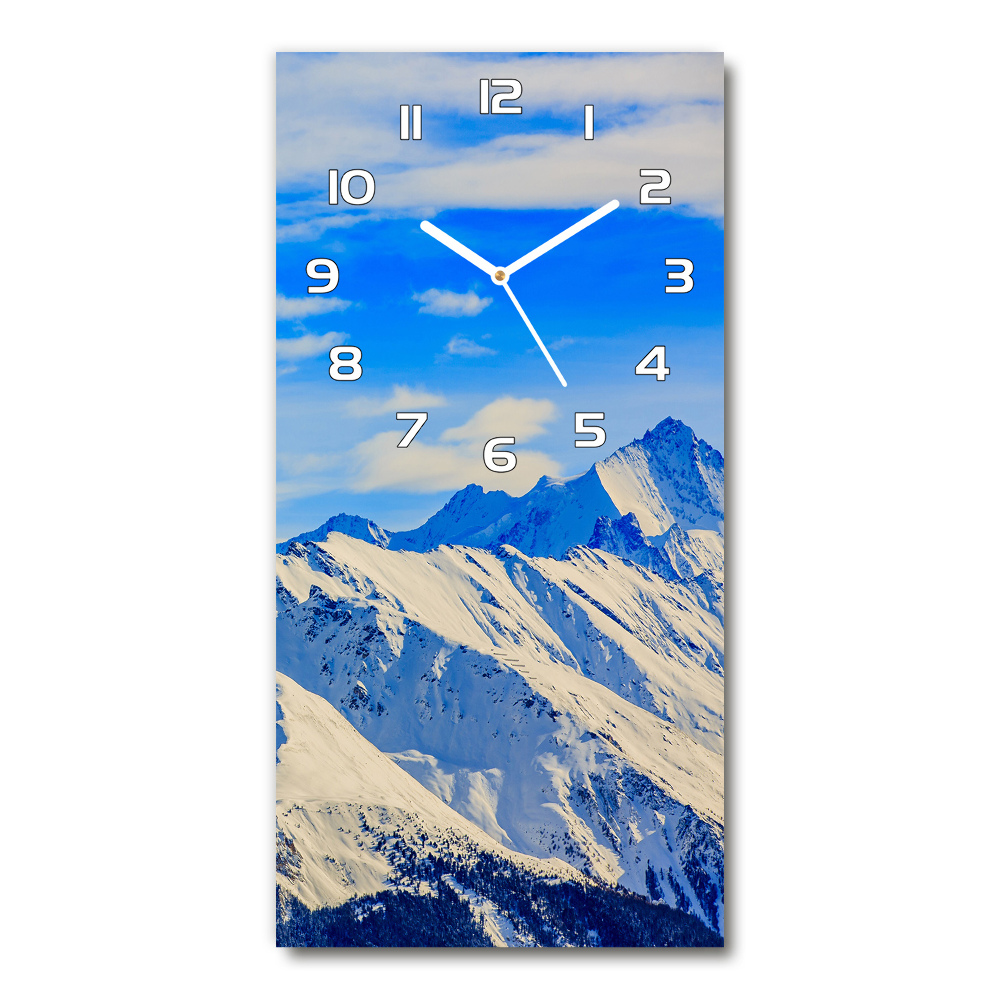 Moderní hodiny nástěnné Hory zima