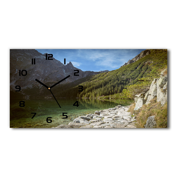 Skleněné hodiny na stěnu Mořské oko Tatry