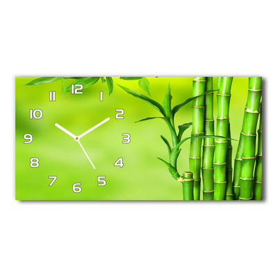 Moderní skleněné hodiny na stěnu Bambus