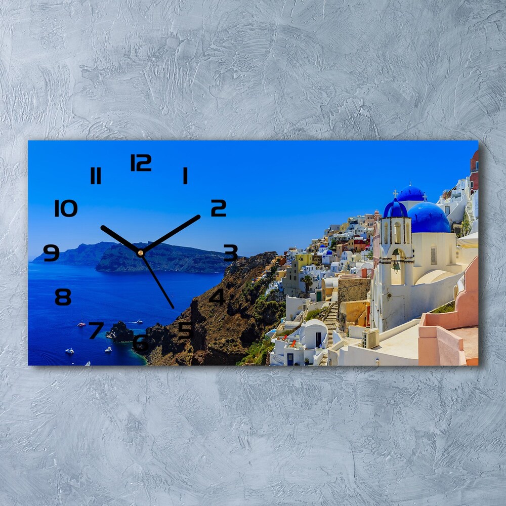 Skleněné hodiny na stěnu Santorini Řecko