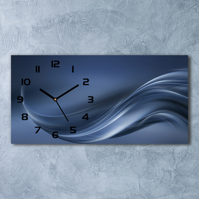 Moderní skleněné hodiny na stěnu Šedá vlna