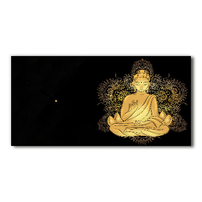 Skleněné hodiny na stěnu tiché Sedící budha