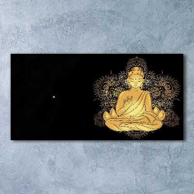 Skleněné hodiny na stěnu tiché Sedící budha