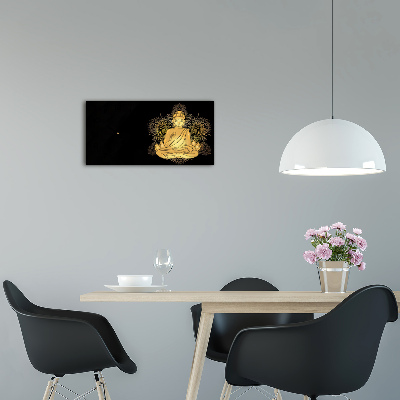 Skleněné hodiny na stěnu tiché Sedící budha