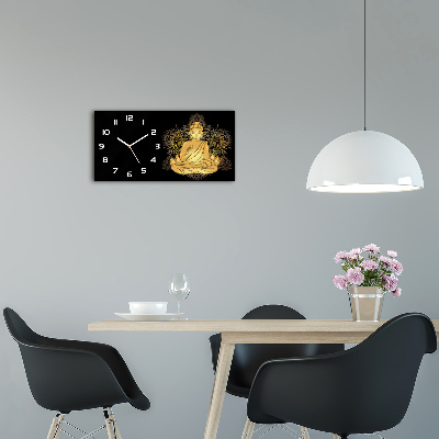 Skleněné hodiny na stěnu tiché Sedící budha