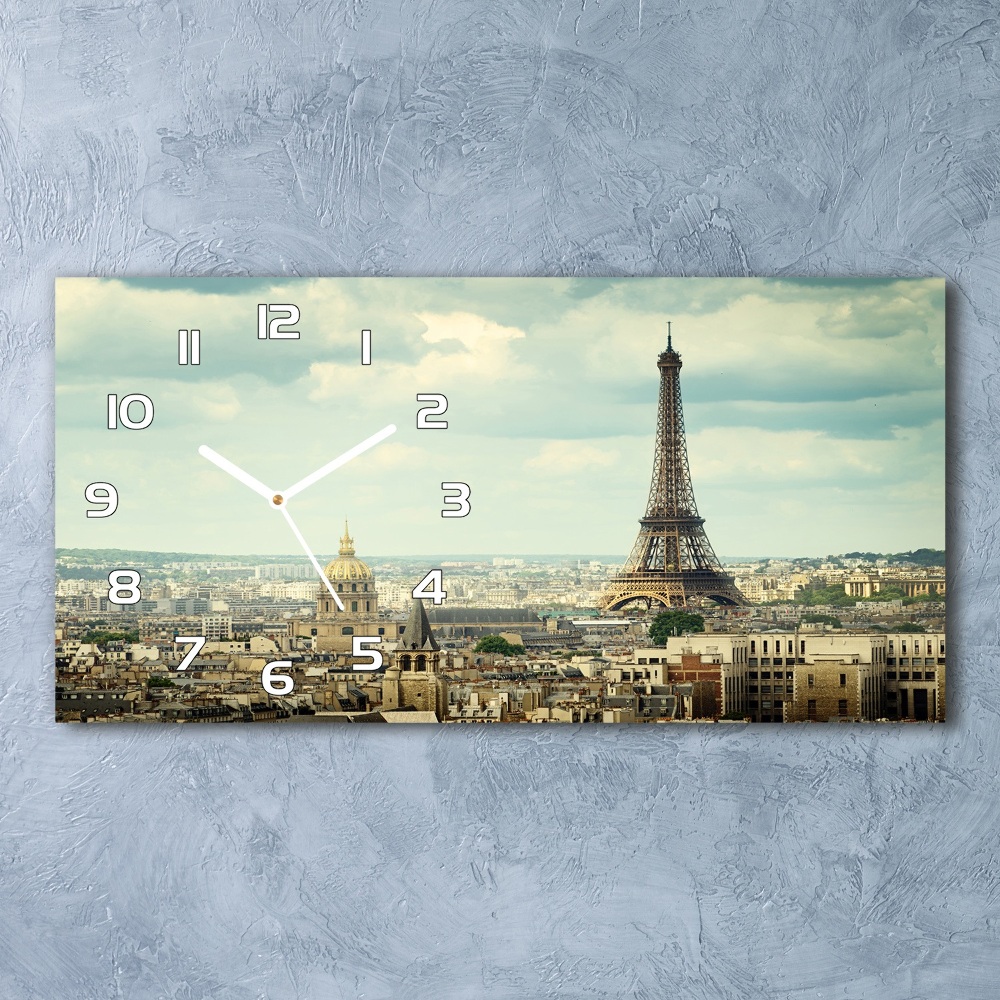 Skleněné hodiny na stěnu Eiffelova věž Paříž