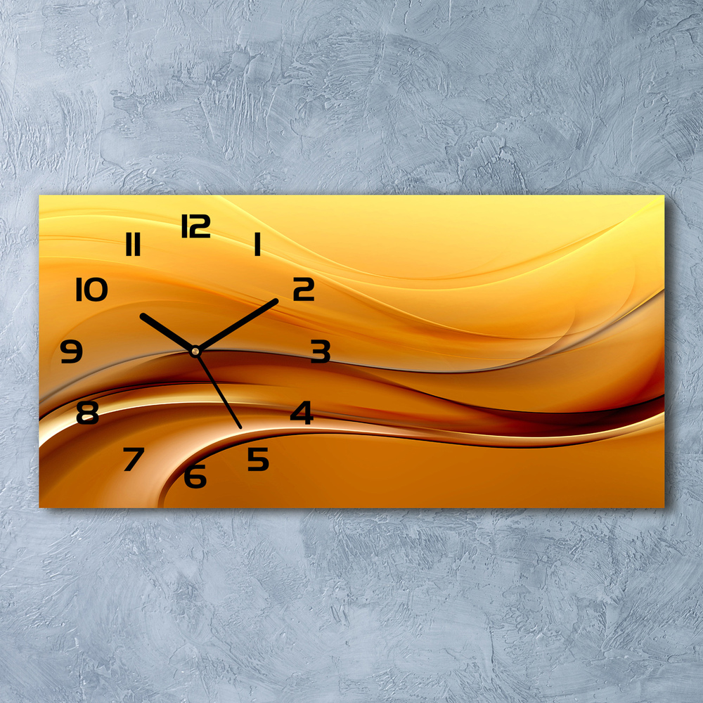 Moderní skleněné hodiny na stěnu Vlny pozdí