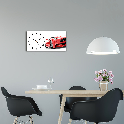 Skleněné hodiny na stěnu Sportovní auto