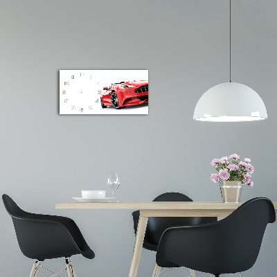 Skleněné hodiny na stěnu Sportovní auto