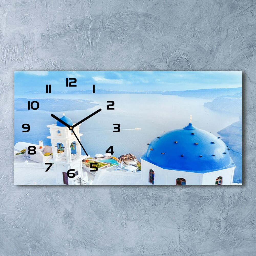 Skleněné hodiny na stěnu Santorini Řecko