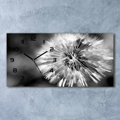 Moderní skleněné hodiny na stěnu Pampelišky