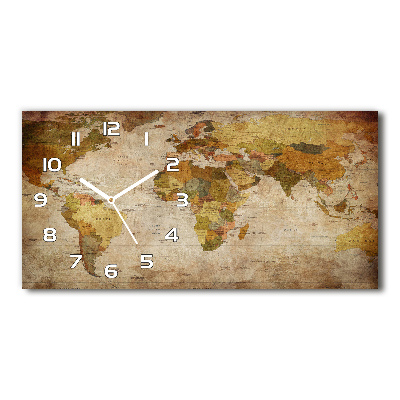 Skleněné hodiny na stěnu Polytická mapa