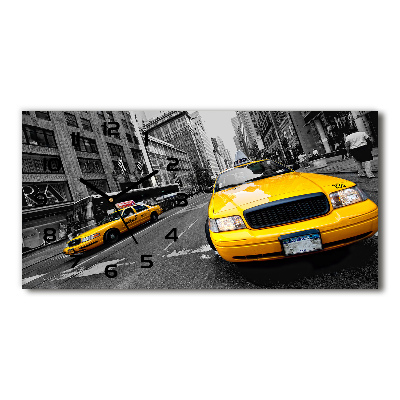 Skleněné hodiny na stěnu Taxi New York