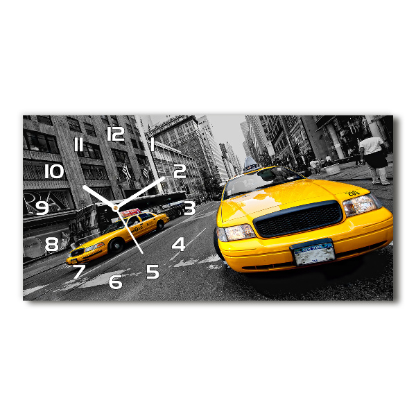 Skleněné hodiny na stěnu Taxi New York