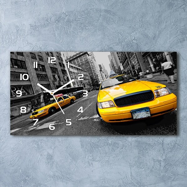 Skleněné hodiny na stěnu Taxi New York