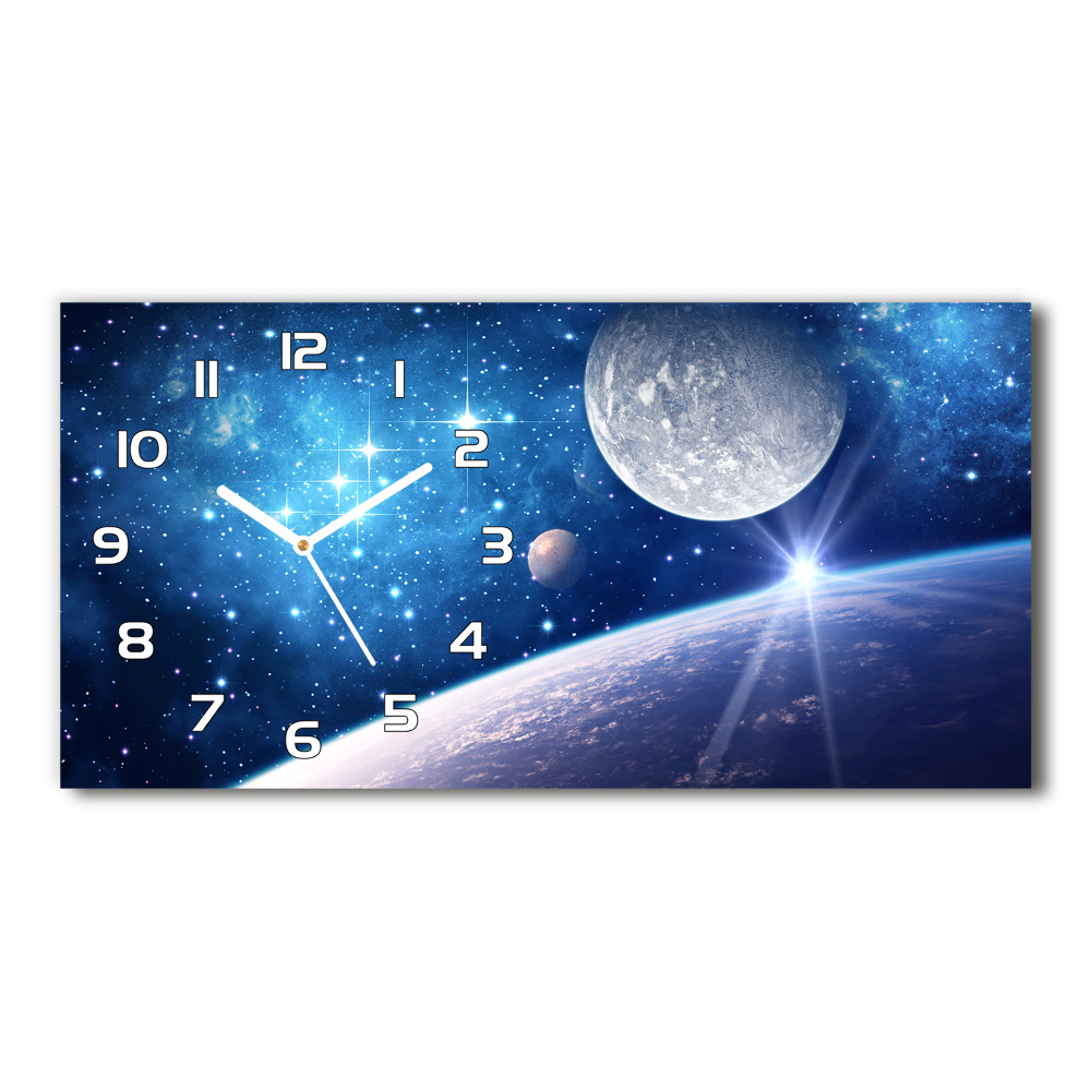 Moderní skleněné hodiny na stěnu Měsíc
