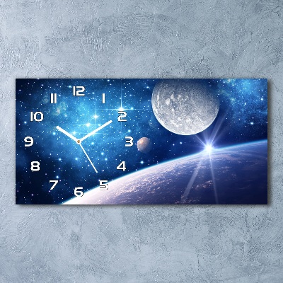 Moderní skleněné hodiny na stěnu Měsíc